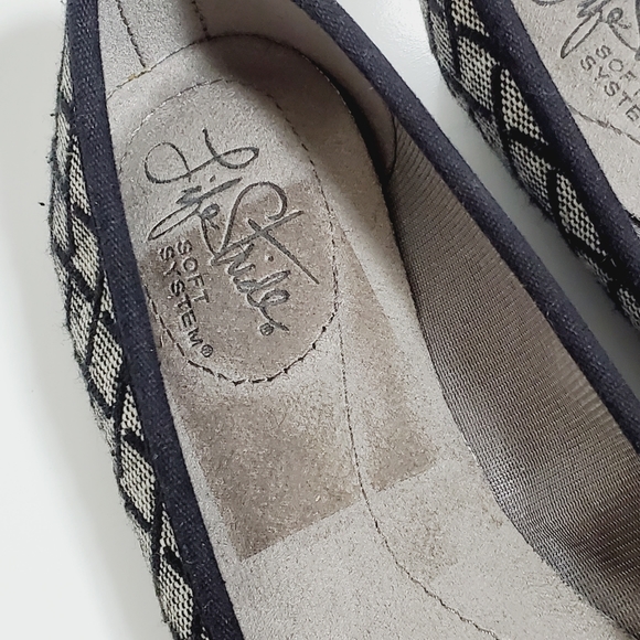 Life Stride Ballet Flat Gray Black White Checkerboard Toe Size 6 - Picture 5 of 9